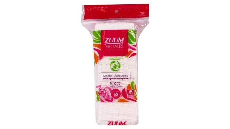 Zuum Faciales 100% algodón 65 piezas